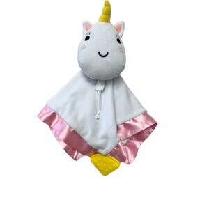 The Teething Egg Nummie Unicorn Security Blanket Lovey Teether Lovie Pink White